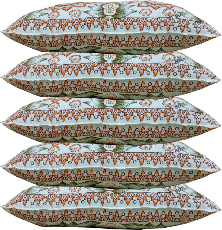 GOWRI TEX Polyester Fibre Floral Sleeping Pillow Pack of 5