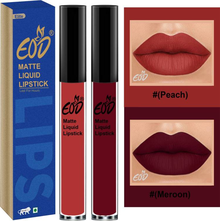 EOD Elite Collection Long Lasting Waterproof 100% Vegan Made in India Matte Liquid Lipstick Combo of 2 Lip Gloss Set no 157 Price in India