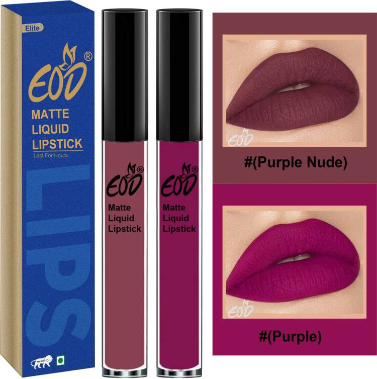 EOD Soft Matte Kiss Proof Vegan Made in India Liquid Lipstick Long Wearing Set of 2 Lip Gloss Set no 83 Price in India