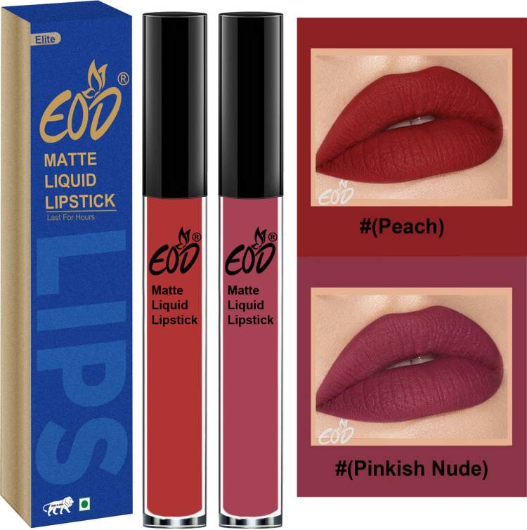 EOD Soft Matte Kiss Proof Vegan Made in India Liquid Lipstick Long Wearing Set of 2 Lip Gloss Set no 60 Price in India
