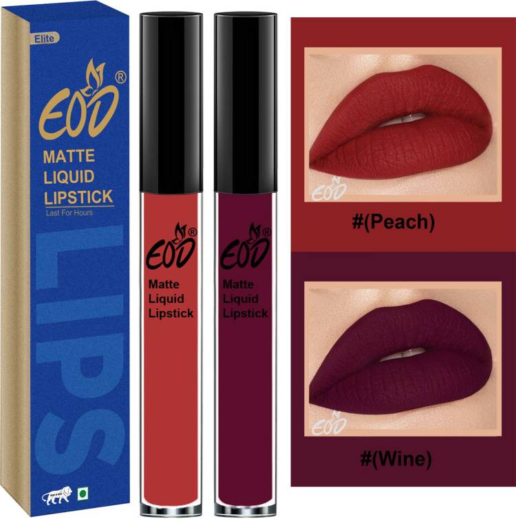EOD Soft Matte Kiss Proof Vegan Made in India Liquid Lipstick Long Wearing Set of 2 Lip Gloss Set no 57 Price in India