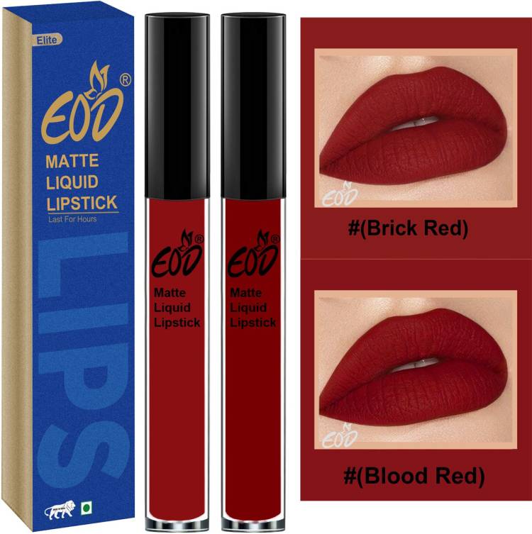 EOD Soft Matte Kiss Proof Vegan Made in India Liquid Lipstick Long Wearing Set of 2 Lip Gloss Set no 69 Price in India
