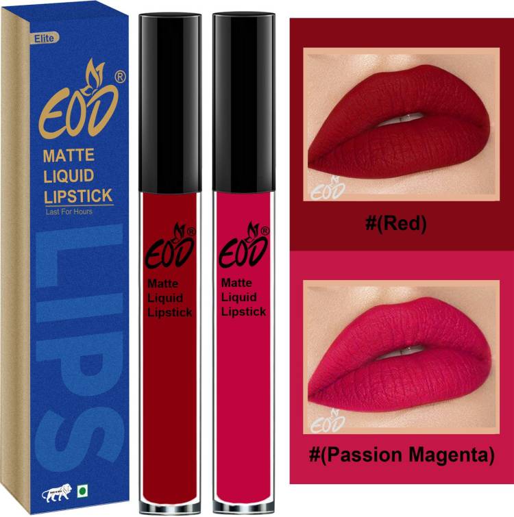 EOD Soft Matte Kiss Proof Vegan Made in India Liquid Lipstick Long Wearing Set of 2 Lip Gloss Set no 15 Price in India