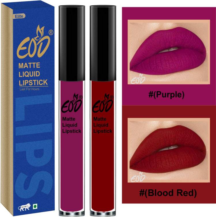 EOD Soft Matte Kiss Proof Vegan Made in India Liquid Lipstick Long Wearing Set of 2 Lip Gloss Set no 88 Price in India