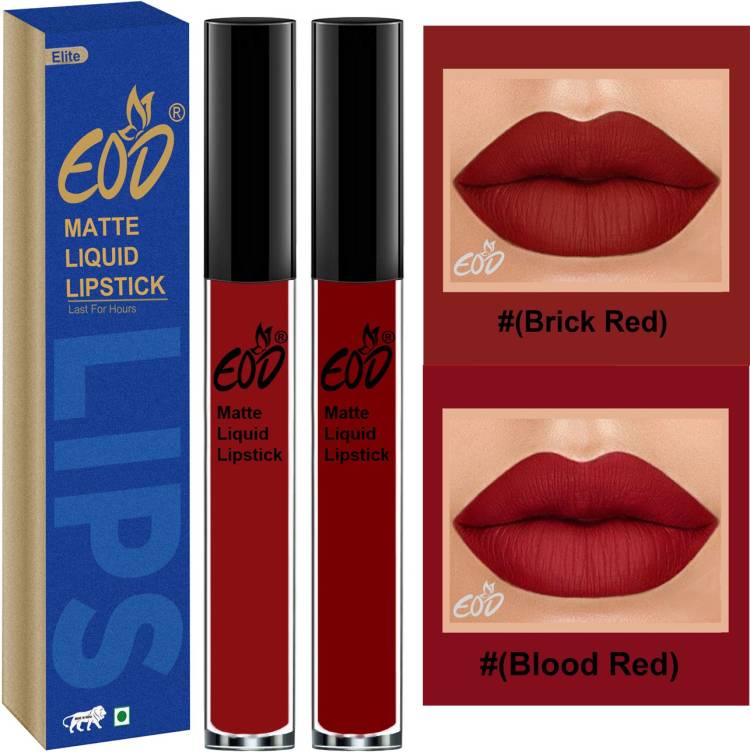 EOD Elite Collection Long Lasting Waterproof 100% Vegan Made in India Matte Liquid Lipstick Combo of 2 Lip Gloss Set no 170 Price in India