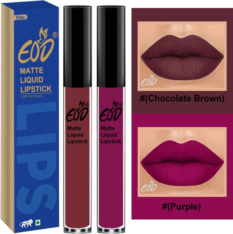 EOD Elite Collection Long Lasting Waterproof 100% Vegan Made in India Matte Liquid Lipstick Combo of 2 Lip Gloss Set no 152 Price in India