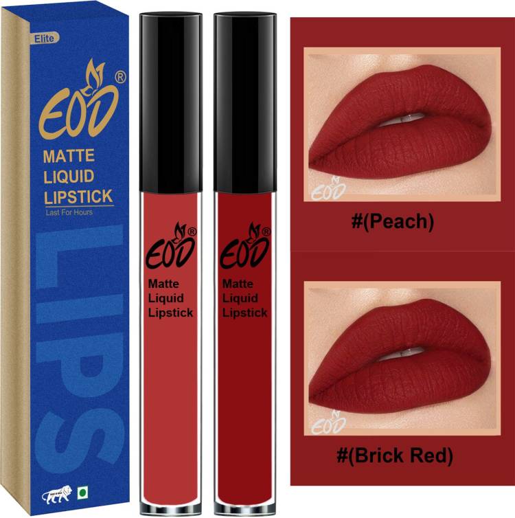EOD Soft Matte Kiss Proof Vegan Made in India Liquid Lipstick Long Wearing Set of 2 Lip Gloss Set no 56 Price in India