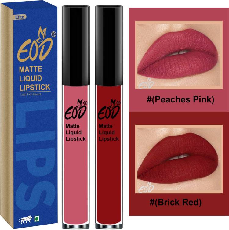 EOD Soft Matte Kiss Proof Vegan Made in India Liquid Lipstick Long Wearing Set of 2 Lip Gloss Set no 30 Price in India
