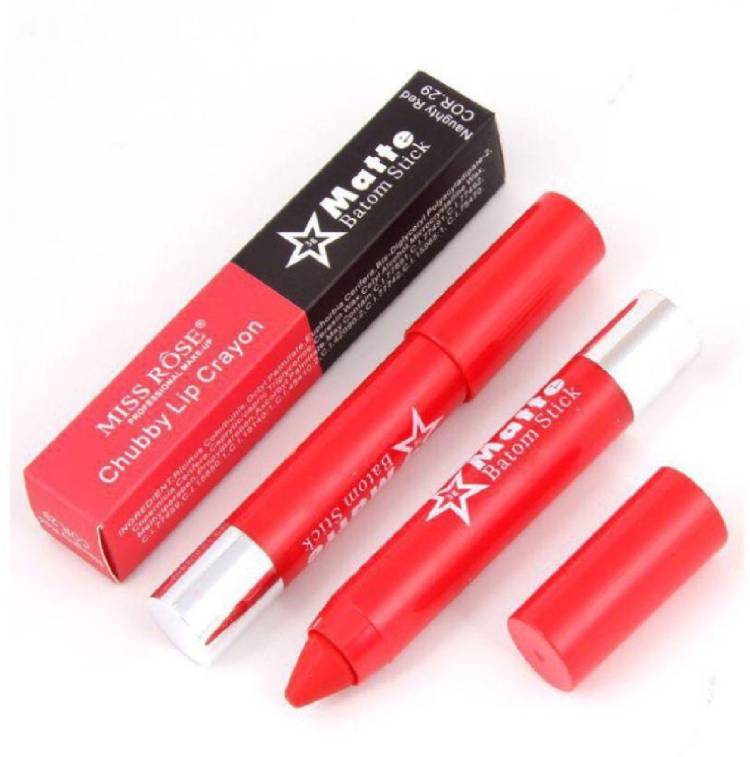 MISS ROSE Naughty Red Matte Lip Long Lasting Pencil Lip Stick Superb Charming Creative Fashion Lipstick Color Charming chubby lip crayon Price in India