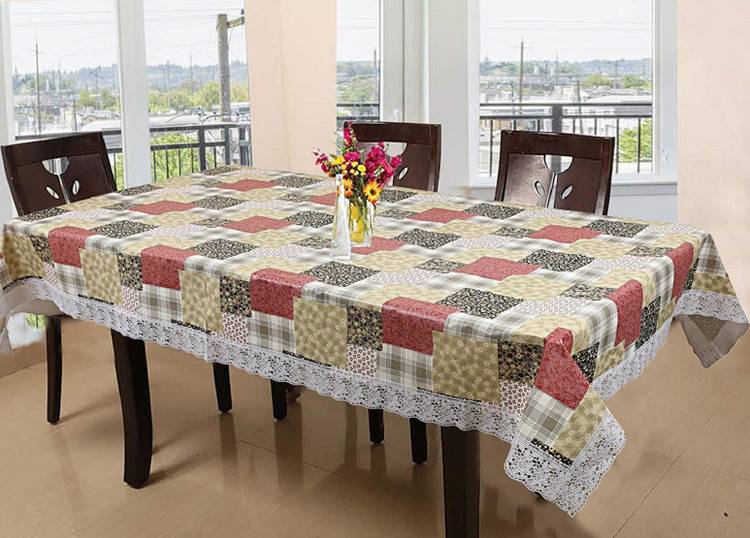 CASA FURNISHING Floral 6 Seater Table Cover