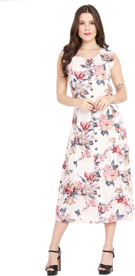 Women A-line Multicolor Dress