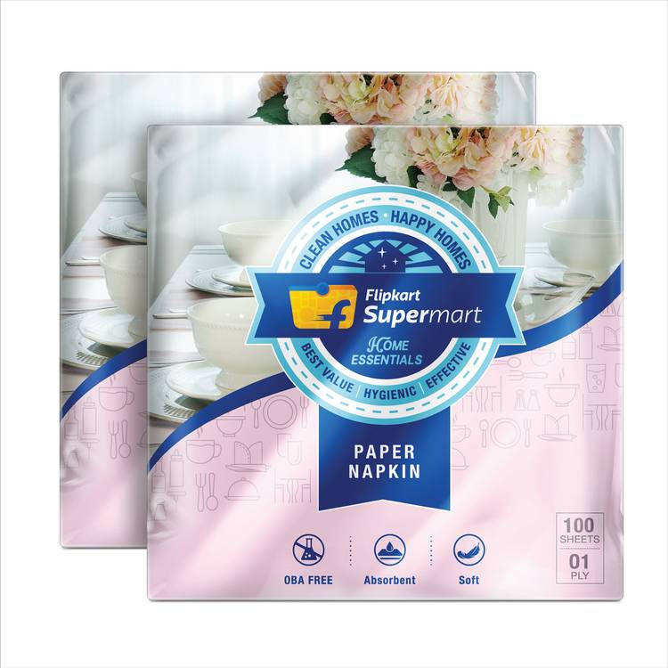 Flipkart Supermart Home Essentials 1 Ply White Napkins