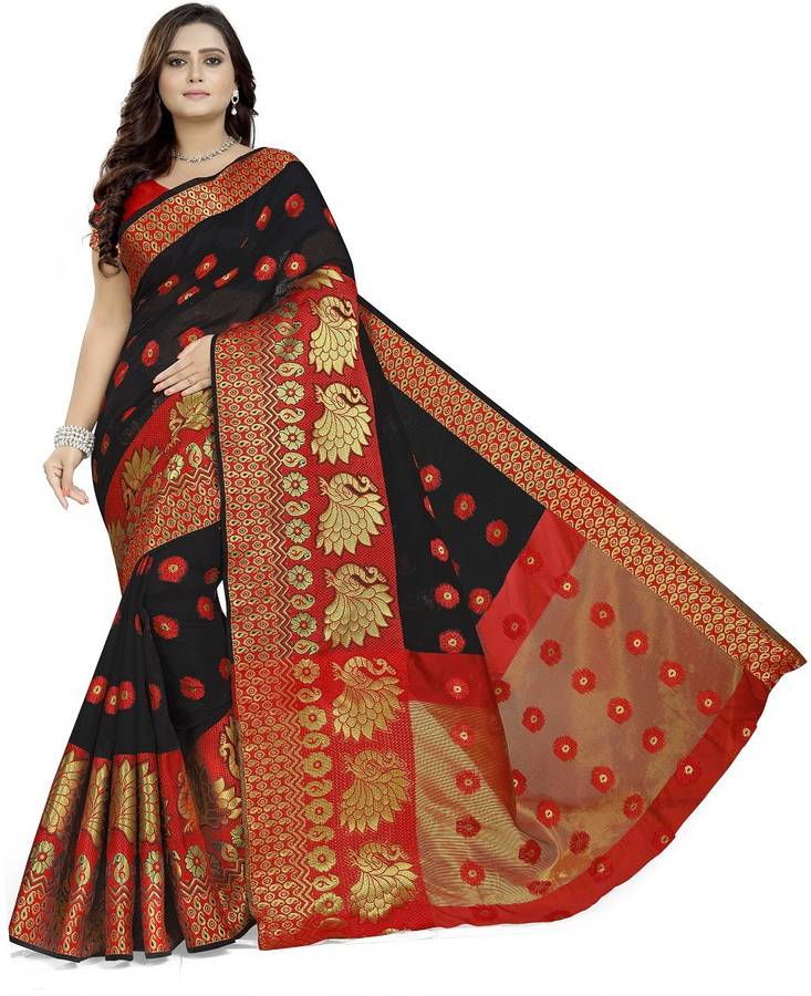 Woven Kanjivaram Cotton Silk Saree