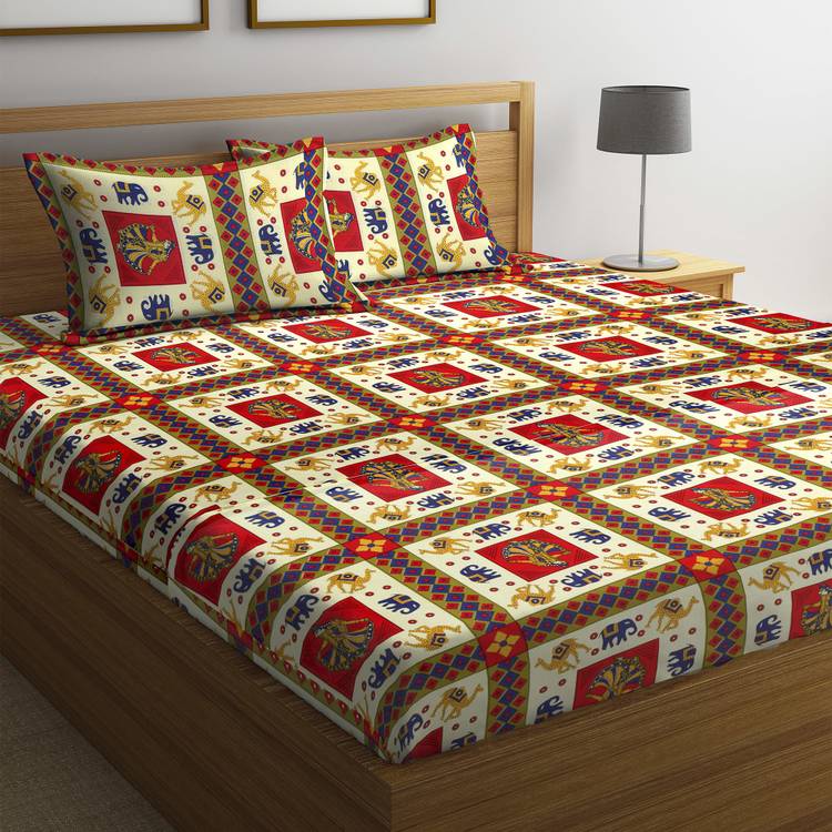 Flipkart SmartBuy 104 TC Cotton Double Printed Bedsheet