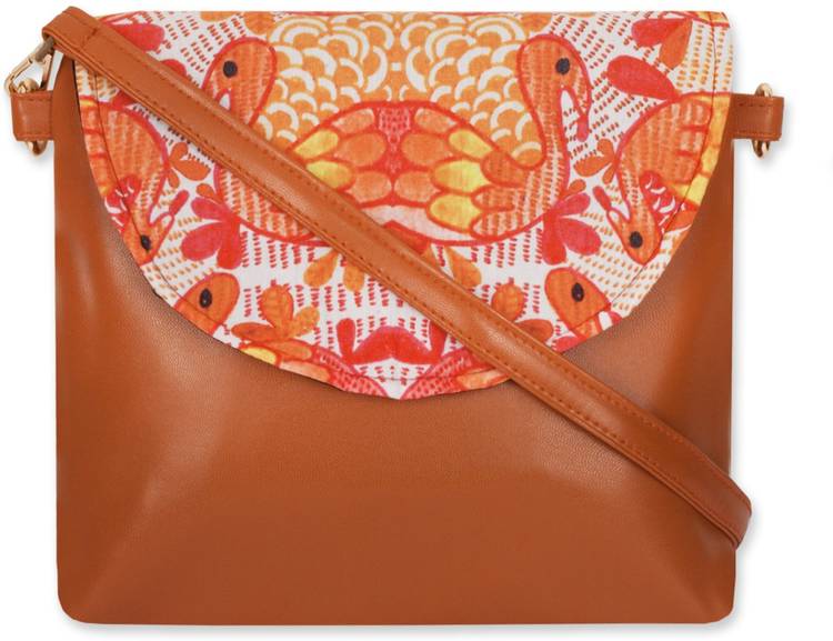Tan, Multicolor Women Sling Bag