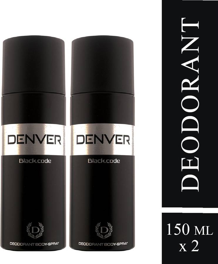 Denver Black Code Deo Combo (Pack of 2) Body Spray Deodorant Spray  -  For Men