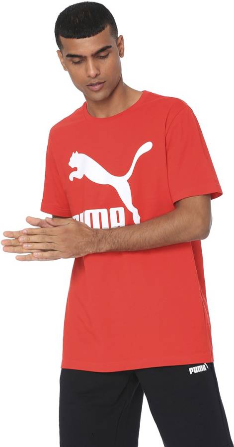 Graphic Print Men Round Neck Red T-Shirt Price in India