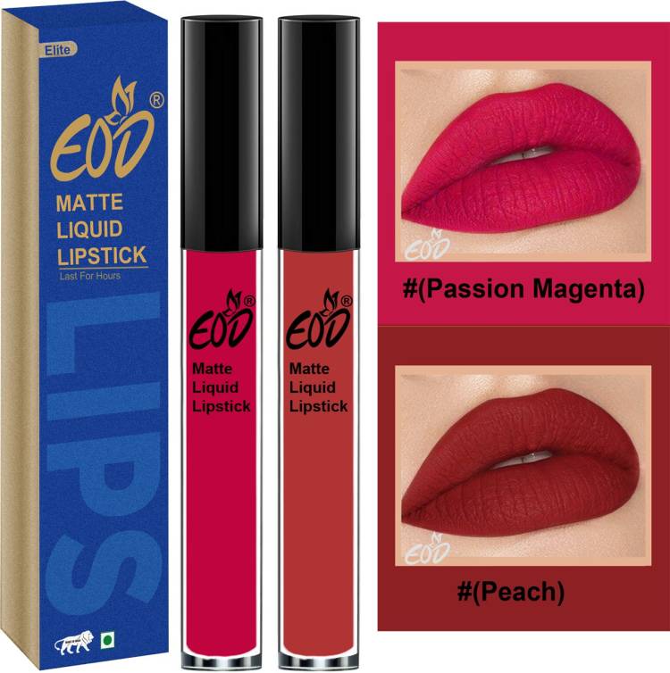 EOD Soft Matte Kiss Proof Vegan Made in India Liquid Lipstick Long Wearing Set of 2 Lip Gloss Set no 40 Price in India