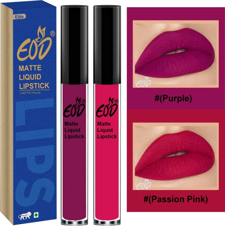EOD Soft Matte Kiss Proof Vegan Made in India Liquid Lipstick Long Wearing Set of 2 Lip Gloss Set no 86 Price in India