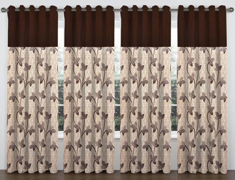 VeBNoR 214 cm (7 ft) Polyester Door Curtain (Pack Of 4)