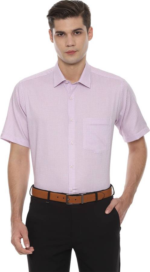 Men Boxy Fit Checkered Spread Collar Formal Shirt