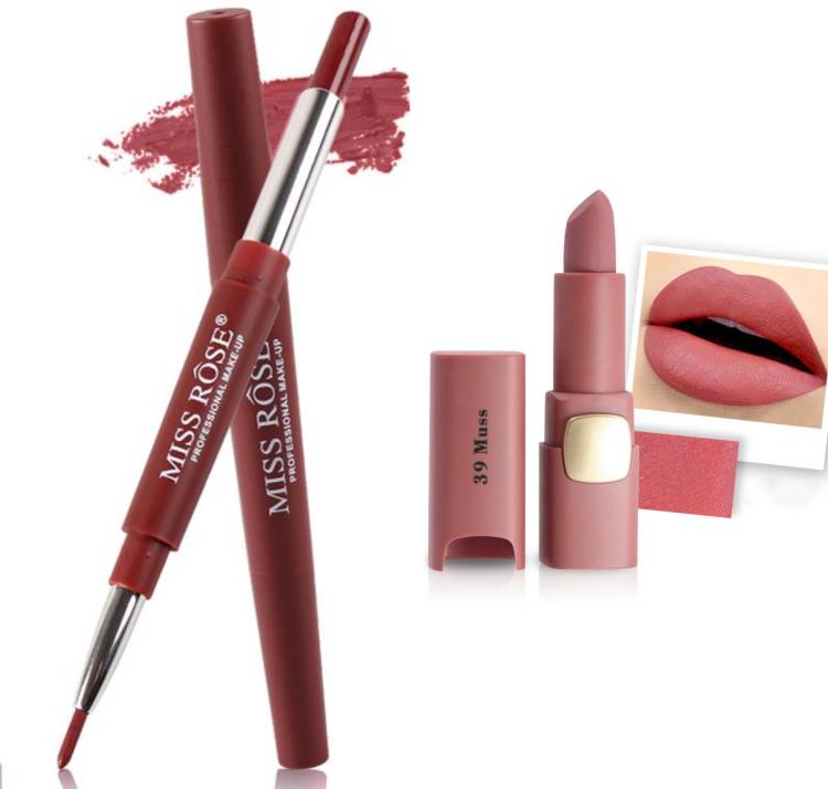 MISS ROSE Combo 2 Matte Lipstick 2in1-42#Oval39 Price in India