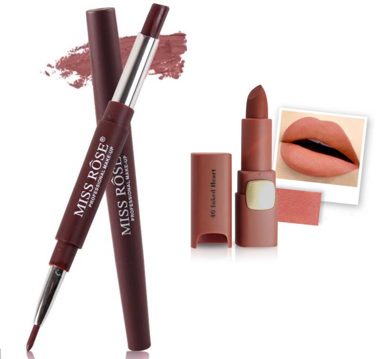 MISS ROSE Combo 2 Matte Lipstick 2in1-41#Oval40 Price in India