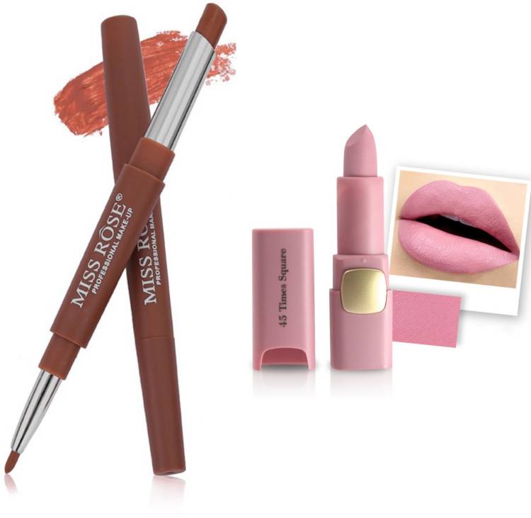 MISS ROSE Combo 2 Matte Lipstick 2in1-40#Oval45 Price in India
