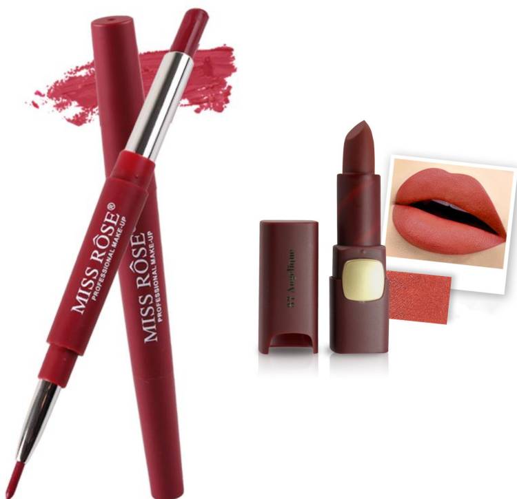 MISS ROSE Combo 2 Matte Lipstick 2in1-36#Oval37 Price in India