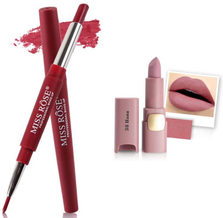 MISS ROSE Combo 2 Matte Lipstick 2in1-36#Oval38 Price in India