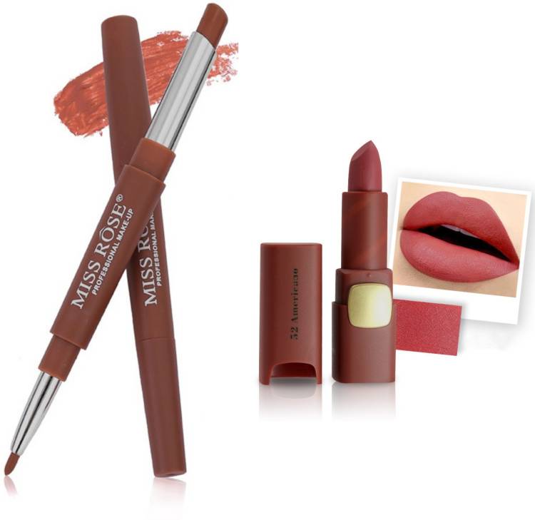 MISS ROSE Combo 2 Matte Lipstick 2in1-40#Oval52 Price in India