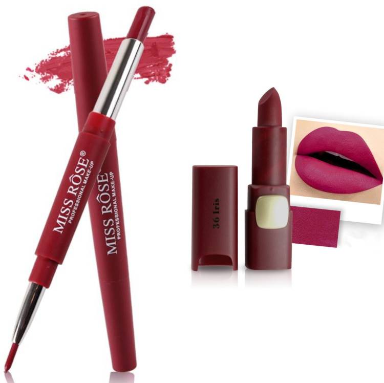 MISS ROSE Combo 2 Matte Lipstick 2in1-36#Oval36 Price in India