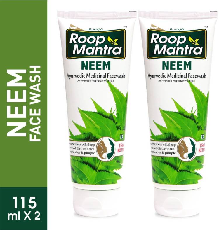 Roop Mantra Neem  115ml, Pack of 2 - Facewash for Acne & Pimples Face Wash Price in India