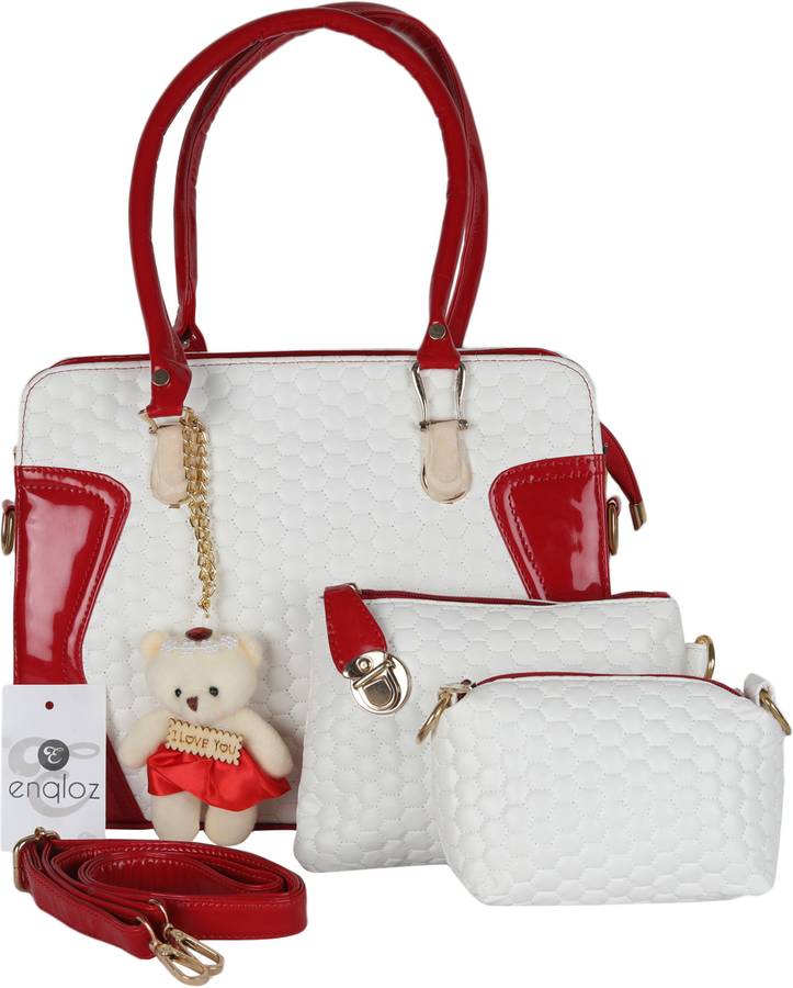 Women Beige, Red Shoulder Bag