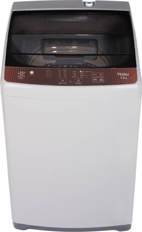 Haier 6.2 kg with Ariel Wash Feature Fully Automatic Top Load Brown, Grey