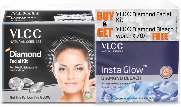 VLCC Diamond facial kit 60 g + Insta Glow Diamond Bleach 30 g Price in India