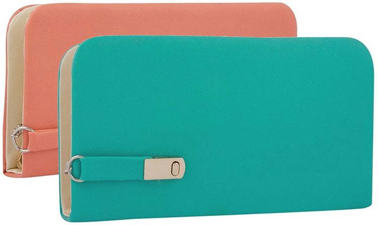 Casual Green, Peach  Clutch