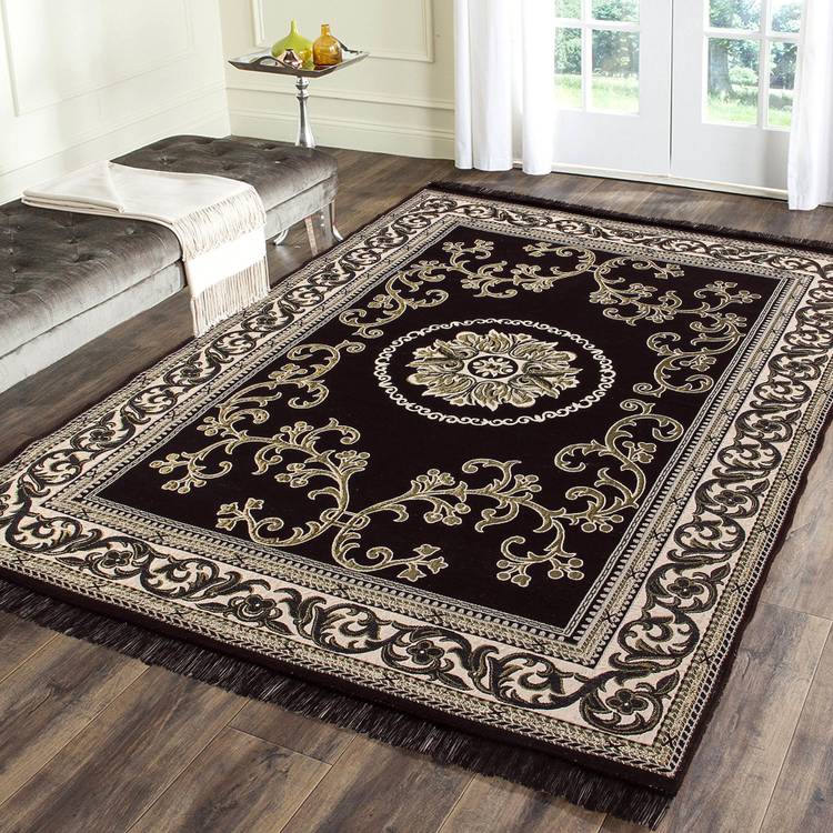 The World Trendz Black Cotton Carpet