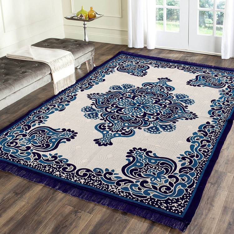 Flipkart SmartBuy Blue Cotton Carpet