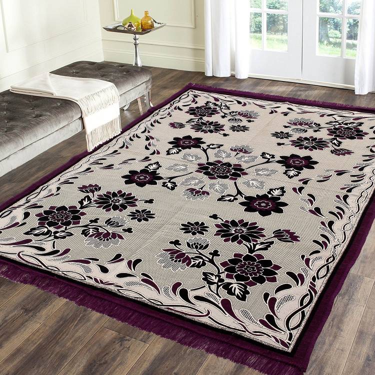 Flipkart SmartBuy Lavender, Black Cotton Carpet