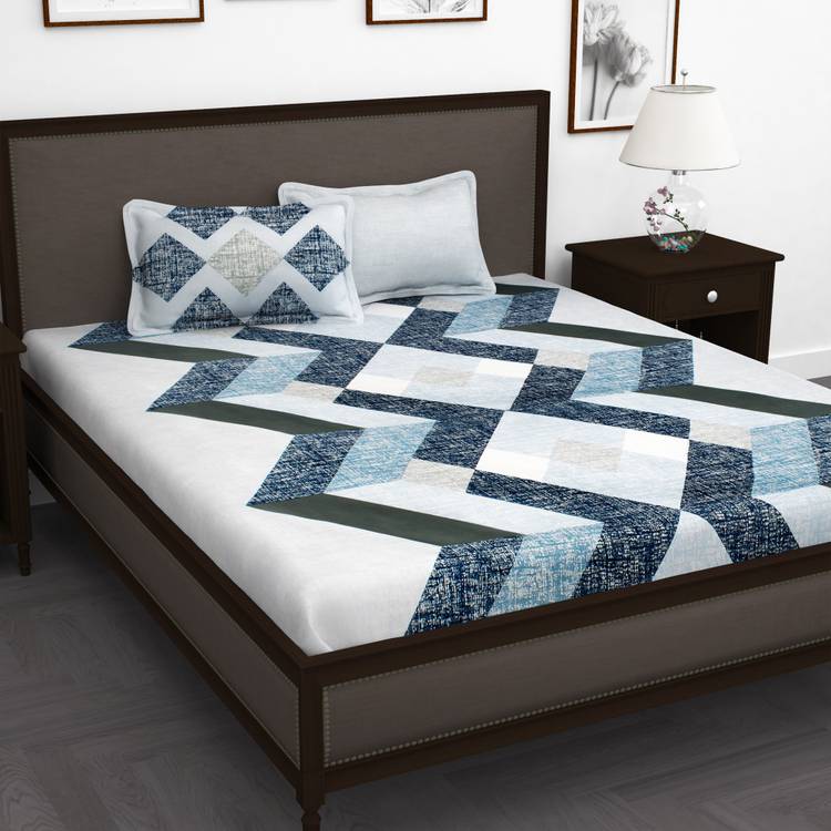 Story@home 210 TC Cotton Double King Abstract Bedsheet