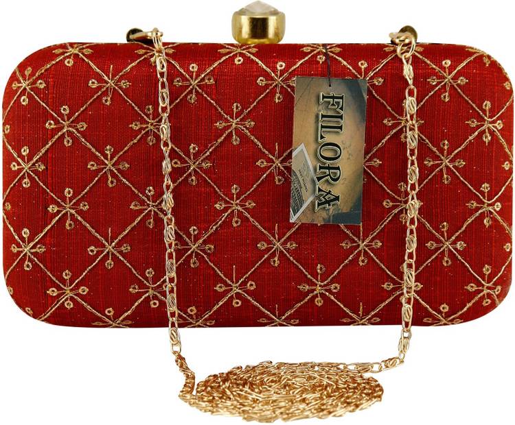 Casual Maroon Clutch - Regular Size