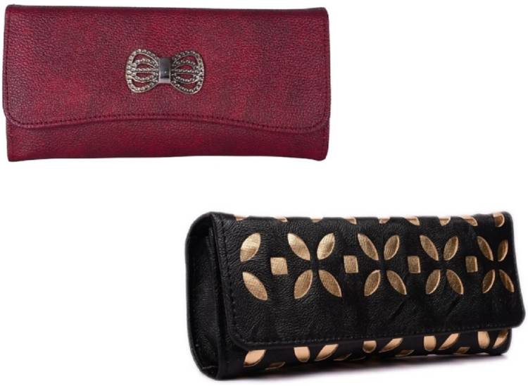Casual Black, Maroon  Clutch Price in India