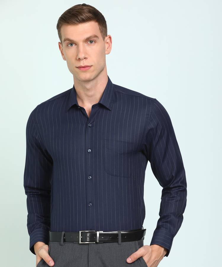 Men Striped Formal Spread Shirt