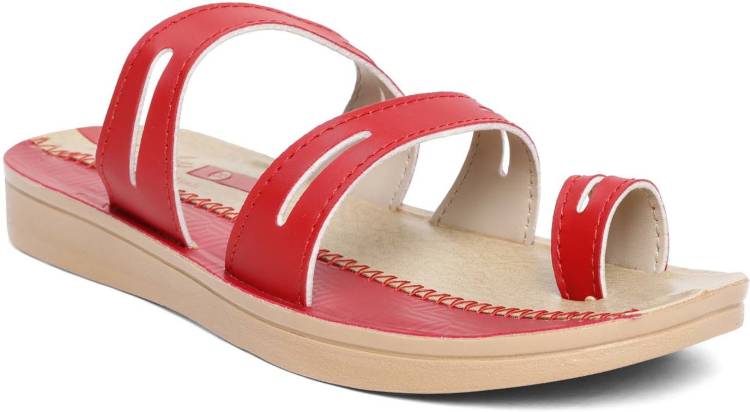 Women PU7199L Red Flats Sandal Price in India