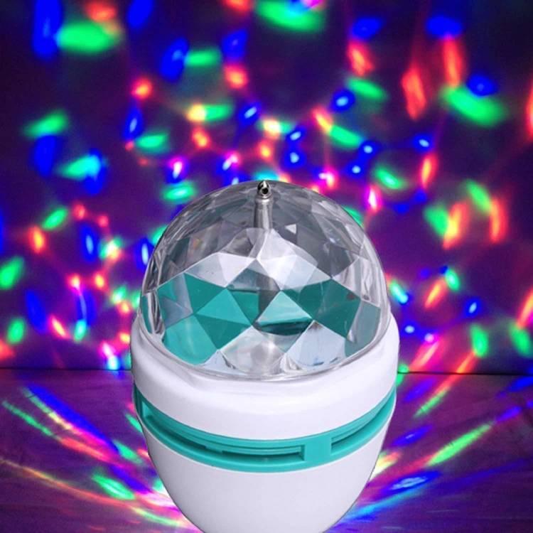 Ajod LED Crystal Rotating Bulb Magic Disco LED Light,LED Rotating Bulb Light Lamp for Party/Home/Diwali Decoration Single Disco Ball