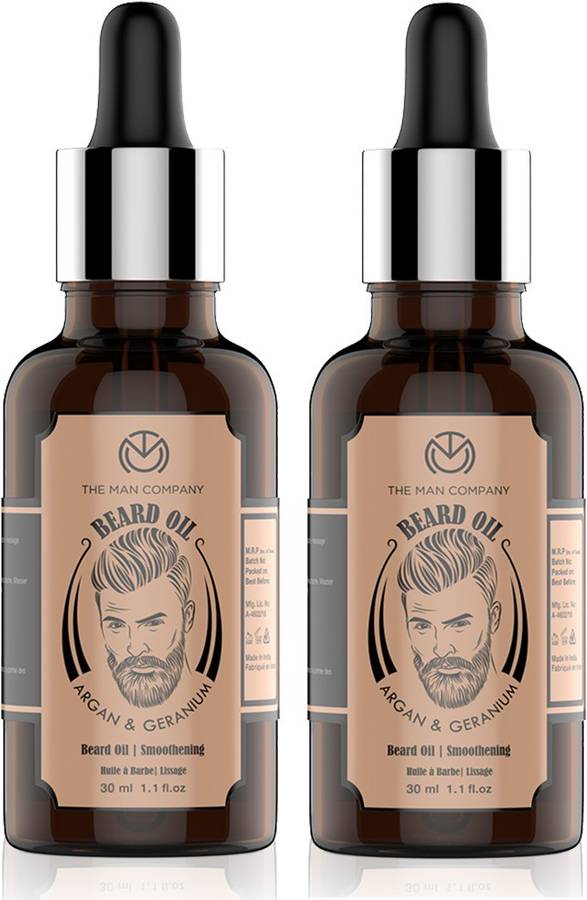 THE MAN COMPANY Beard oil pack of 2 Argan and Geranium Hair Oil