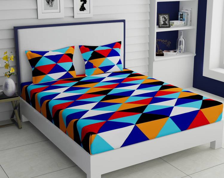 IWS 120 TC Cotton Double Geometric Bedsheet