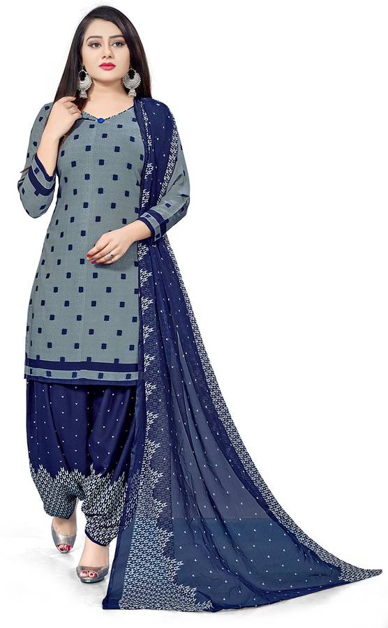 Crepe Self Design, Printed Salwar Suit Material