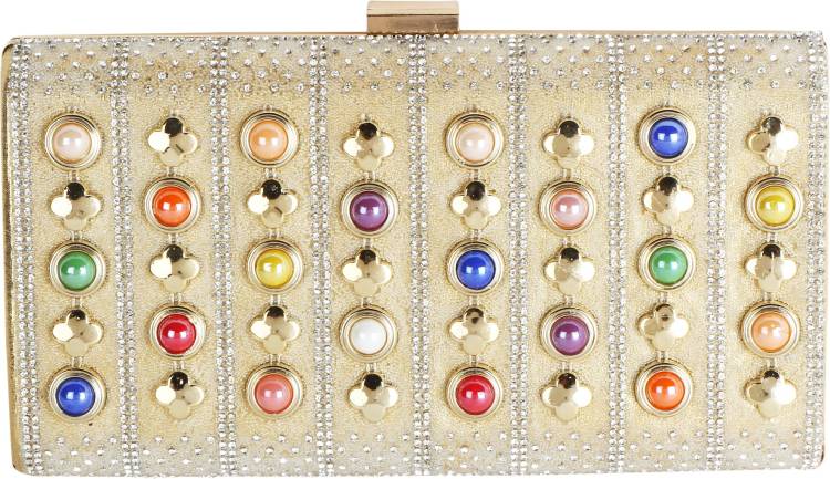 Party, Casual Gold  Clutch  - Regular Size Price in India